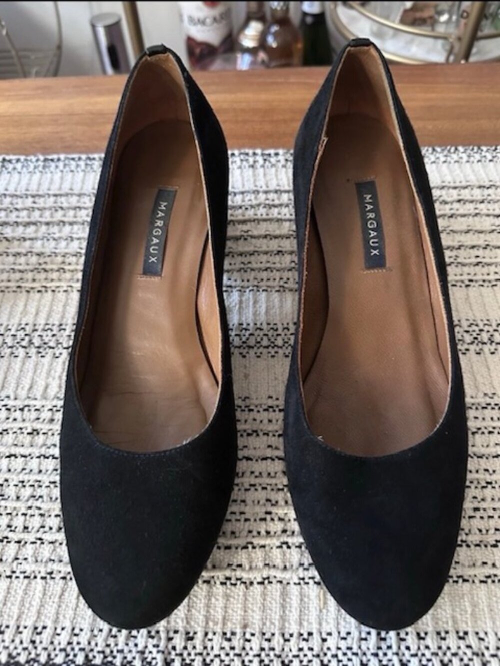 Margaux Black Suede Round Toe Block Heel Pump - 8.5M